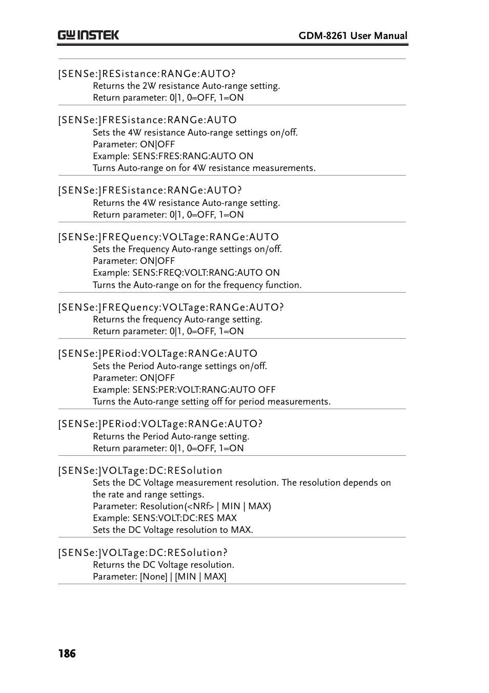 GW Instek GDM-8261 User Manual User Manual | Page 186 / 224