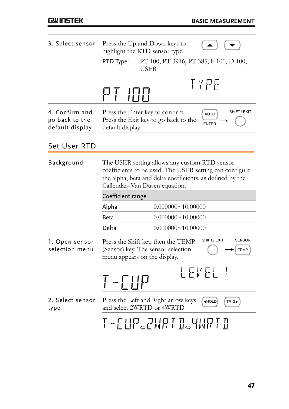 Set user rtd | GW Instek GDM-8261 User Manual User Manual | Page 47 / 224
