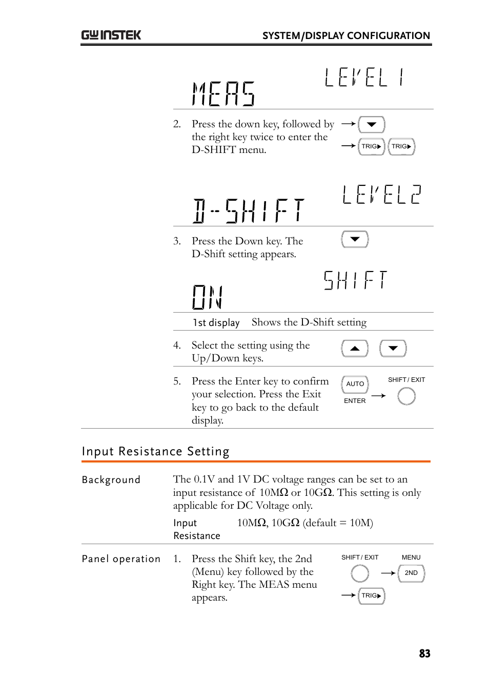 Input resistance setting | GW Instek GDM-8261 User Manual User Manual | Page 83 / 224