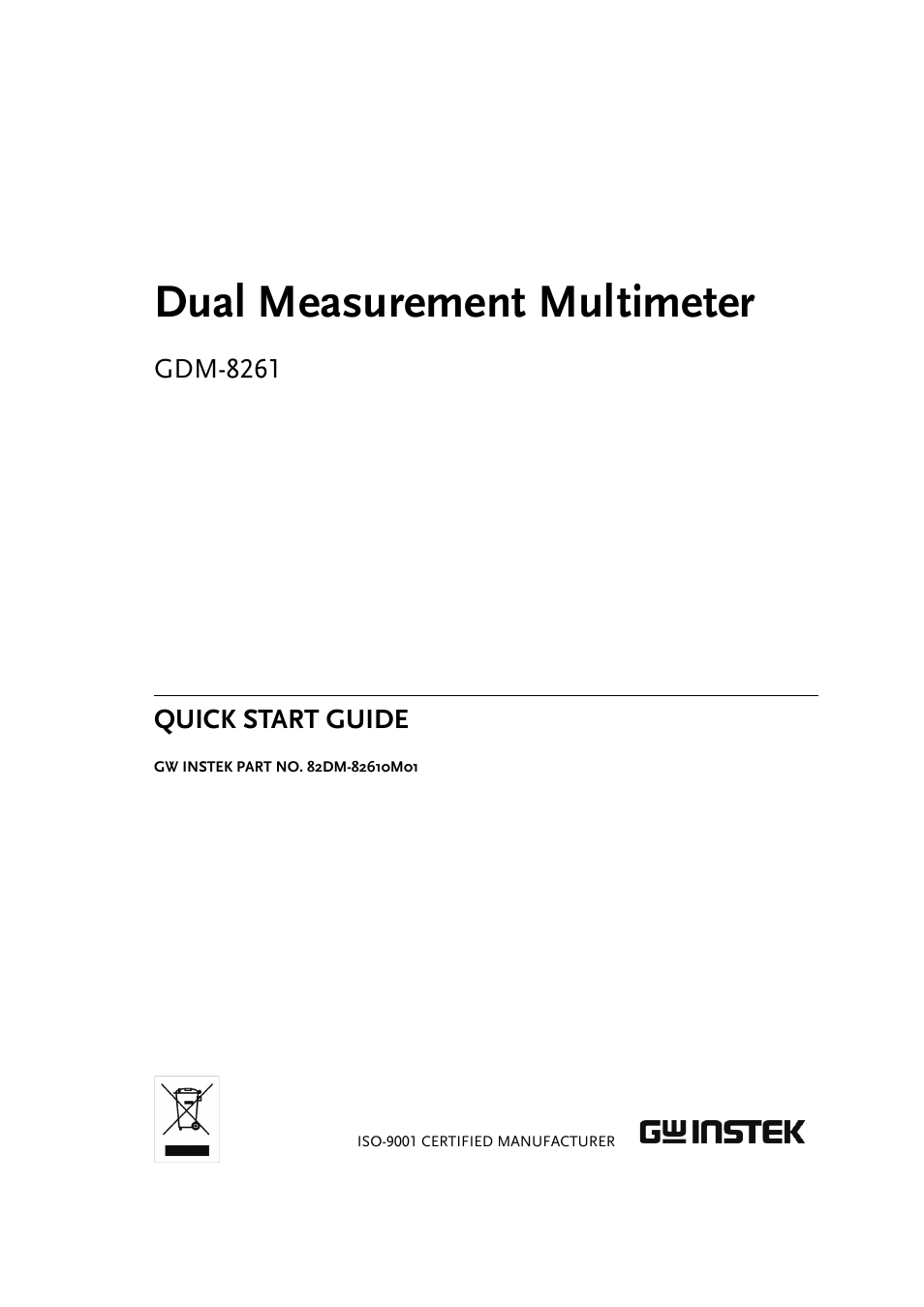 GW Instek GDM-8261 Quick Start Guide User Manual | 14 pages