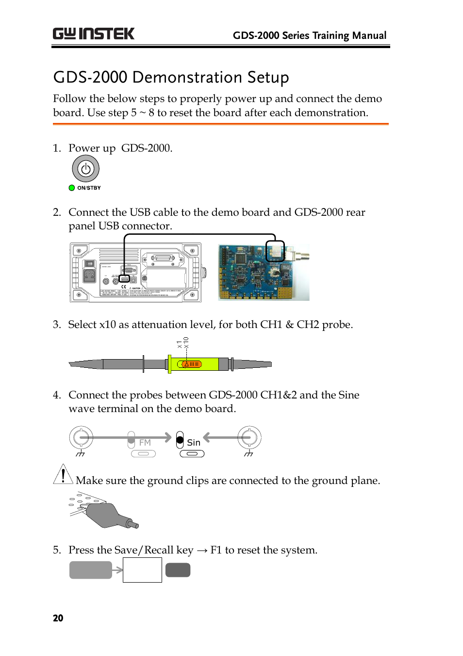 Gds-2000 demonstration setup | GW Instek GDS-2000 training manual User Manual | Page 20 / 46