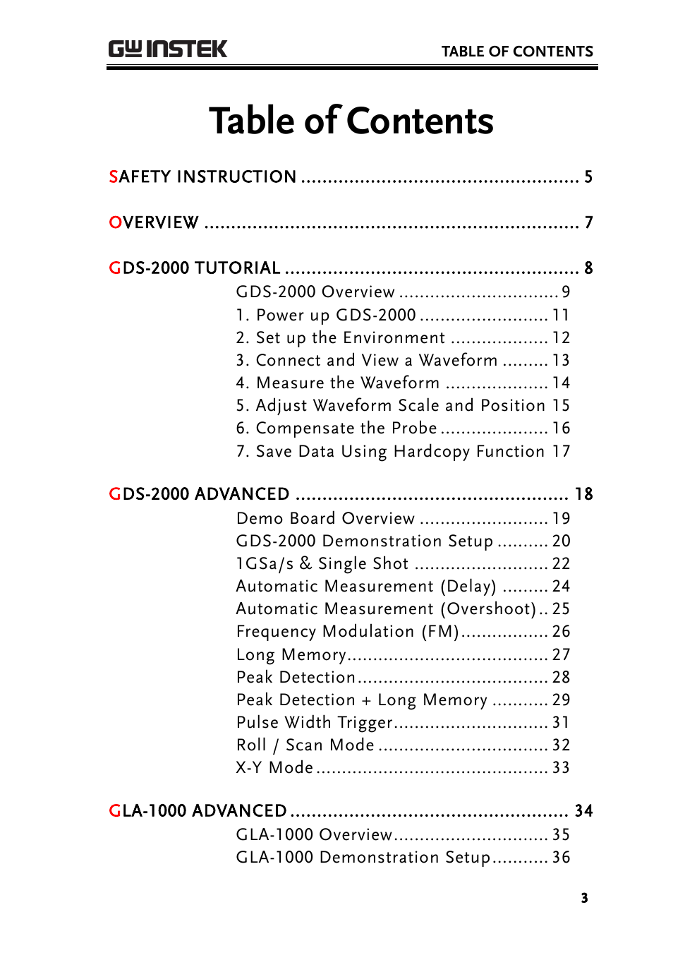 GW Instek GDS-2000 training manual User Manual | Page 3 / 46