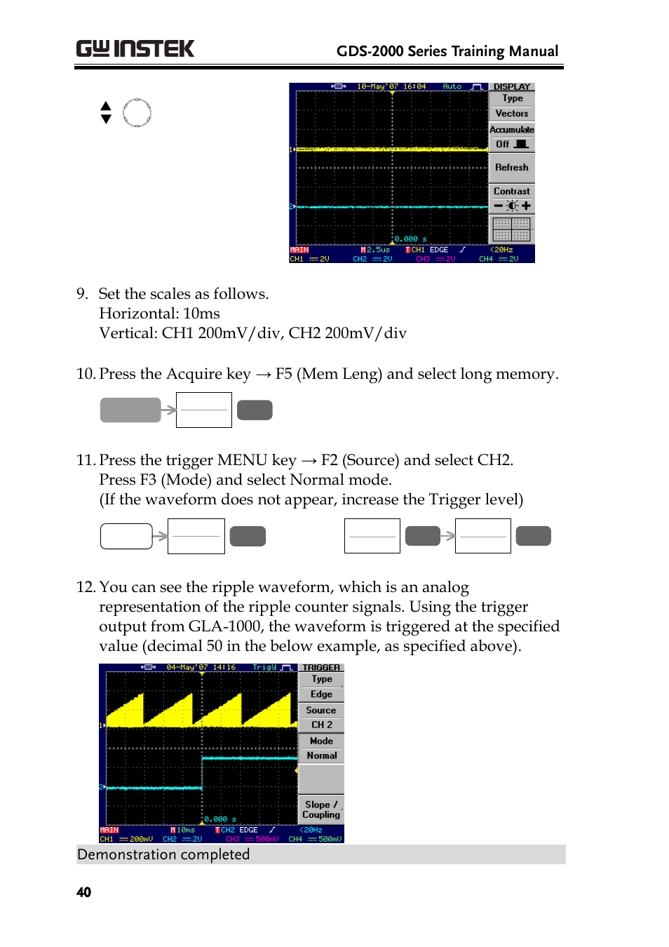 GW Instek GDS-2000 training manual User Manual | Page 40 / 46