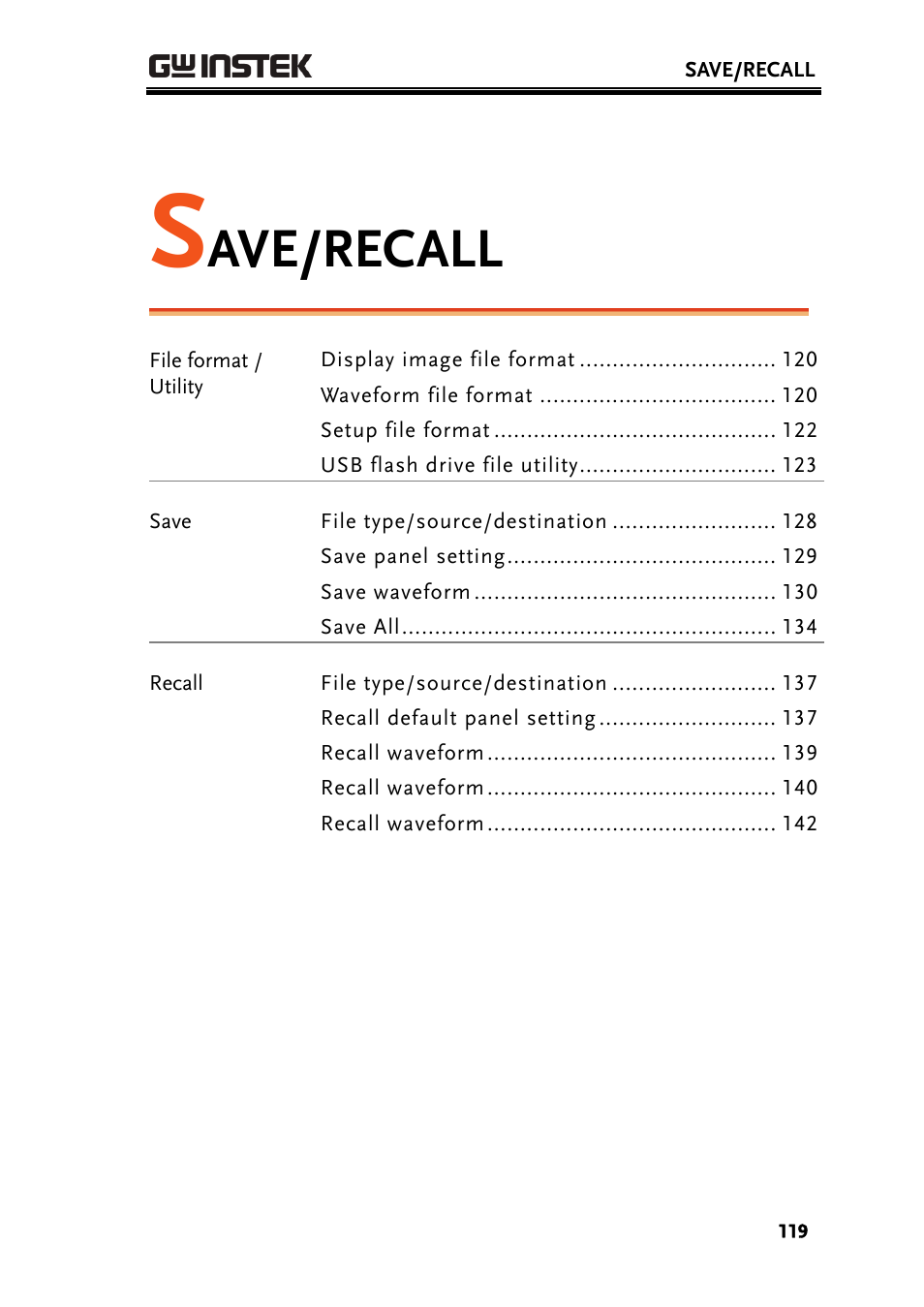 Ave/recall | GW Instek GDS-2000 series Uer manual User Manual | Page 119 / 174