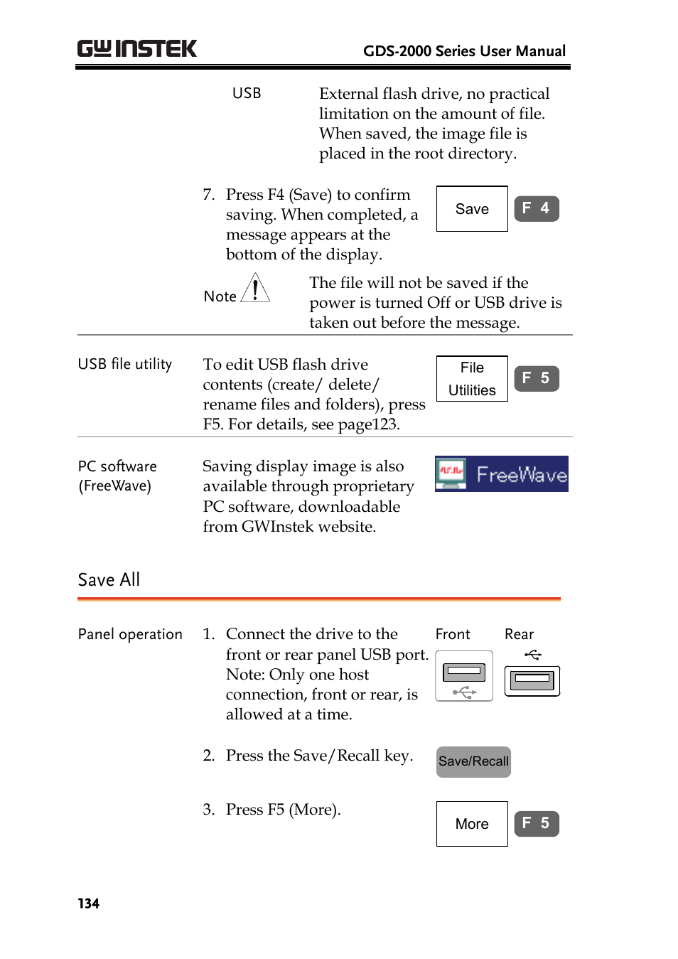 Save all | GW Instek GDS-2000 series Uer manual User Manual | Page 134 / 174