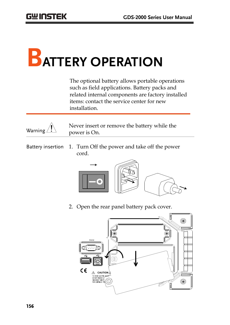 Attery operation | GW Instek GDS-2000 series Uer manual User Manual | Page 156 / 174