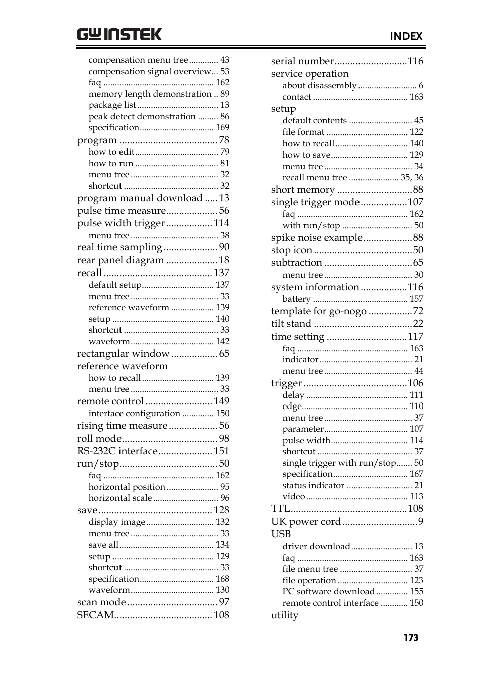 GW Instek GDS-2000 series Uer manual User Manual | Page 173 / 174