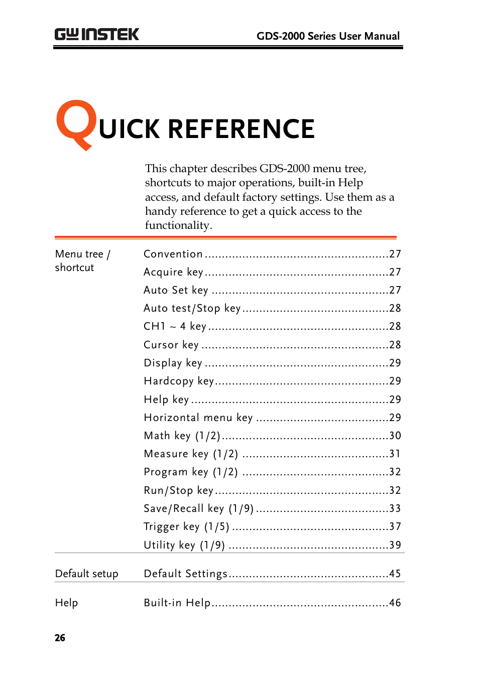 Uick reference | GW Instek GDS-2000 series Uer manual User Manual | Page 26 / 174