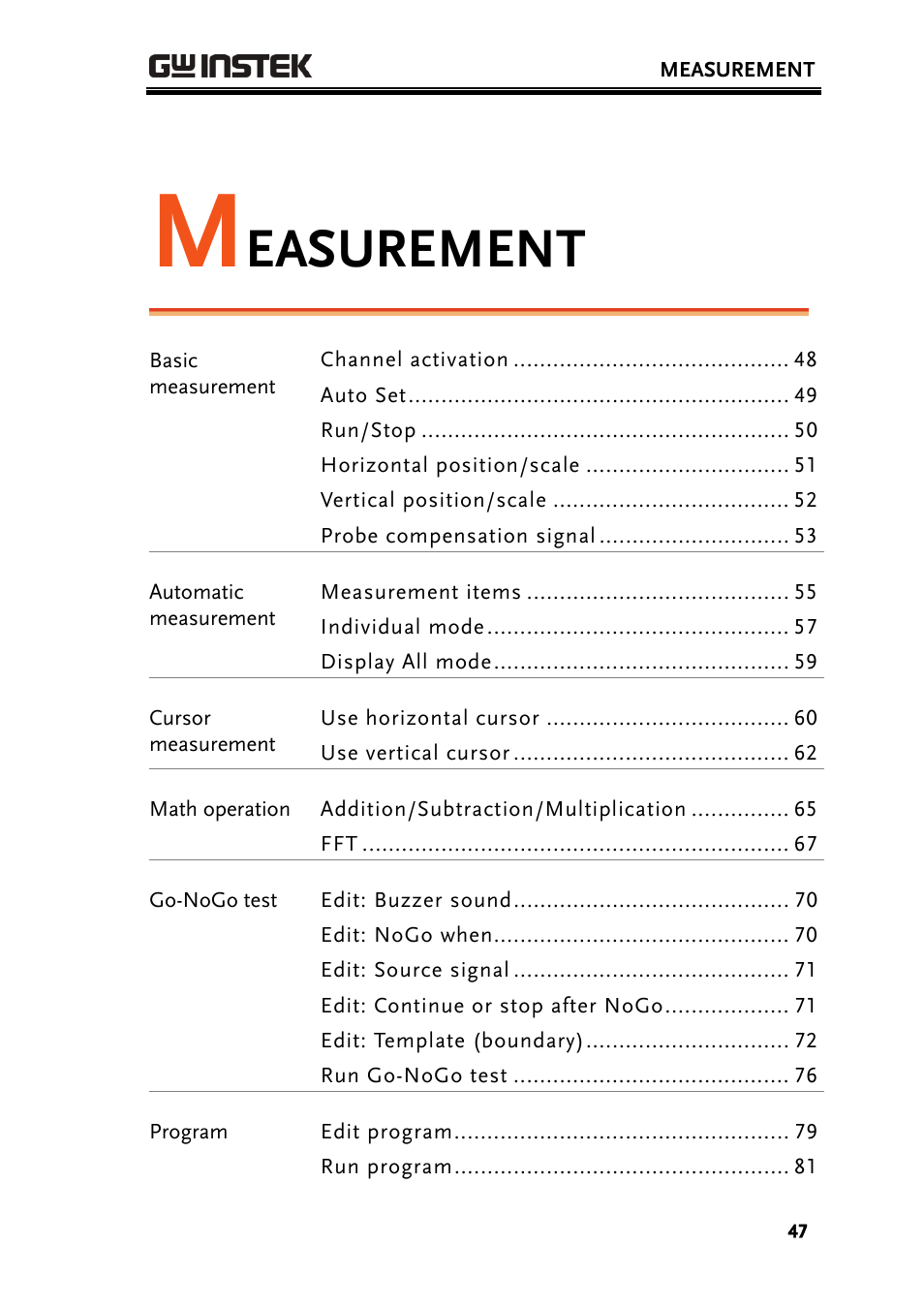 Easurement | GW Instek GDS-2000 series Uer manual User Manual | Page 47 / 174