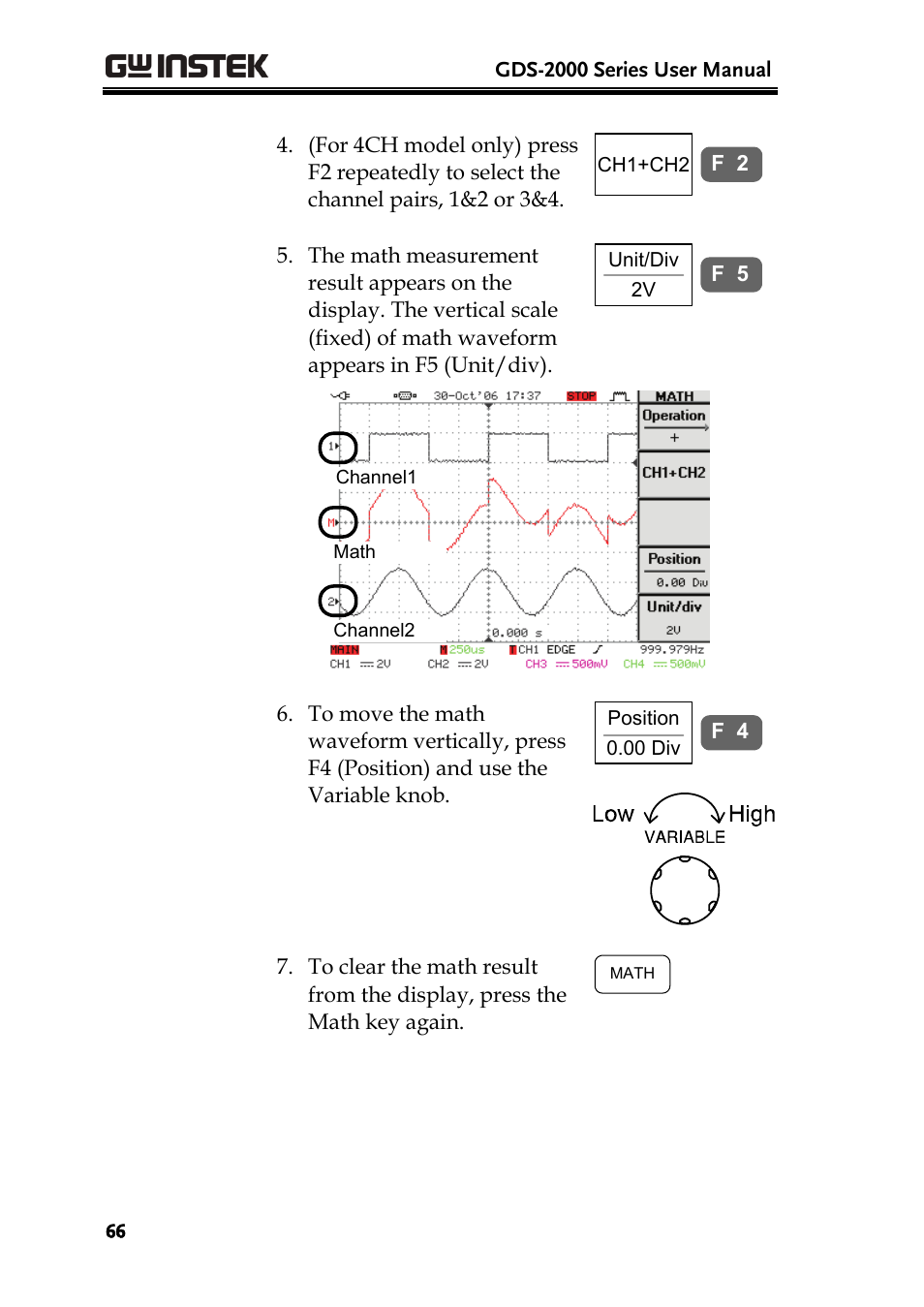 GW Instek GDS-2000 series Uer manual User Manual | Page 66 / 174