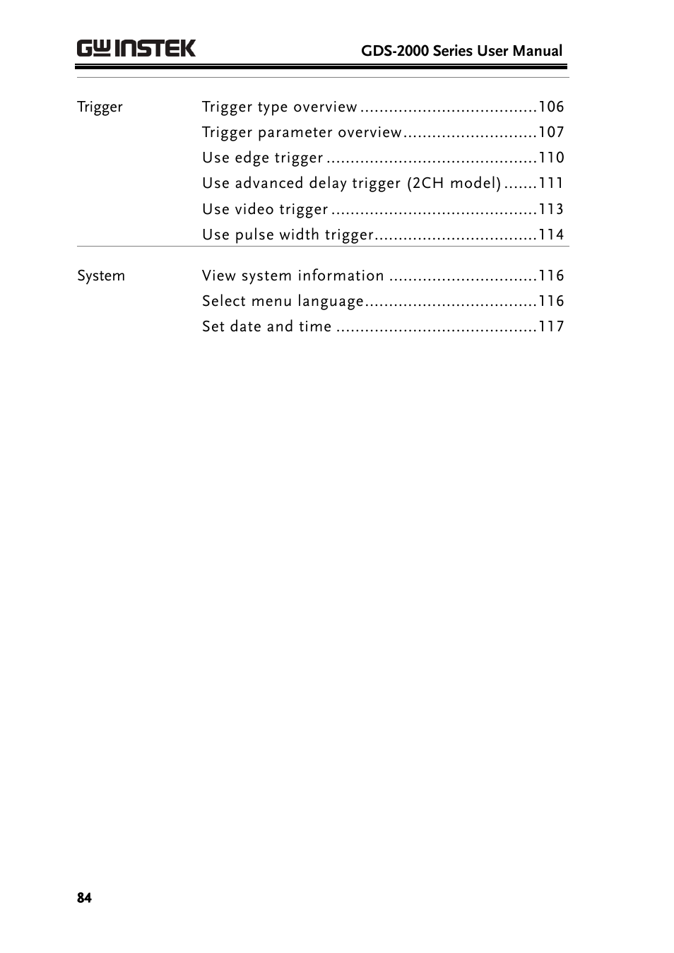 GW Instek GDS-2000 series Uer manual User Manual | Page 84 / 174