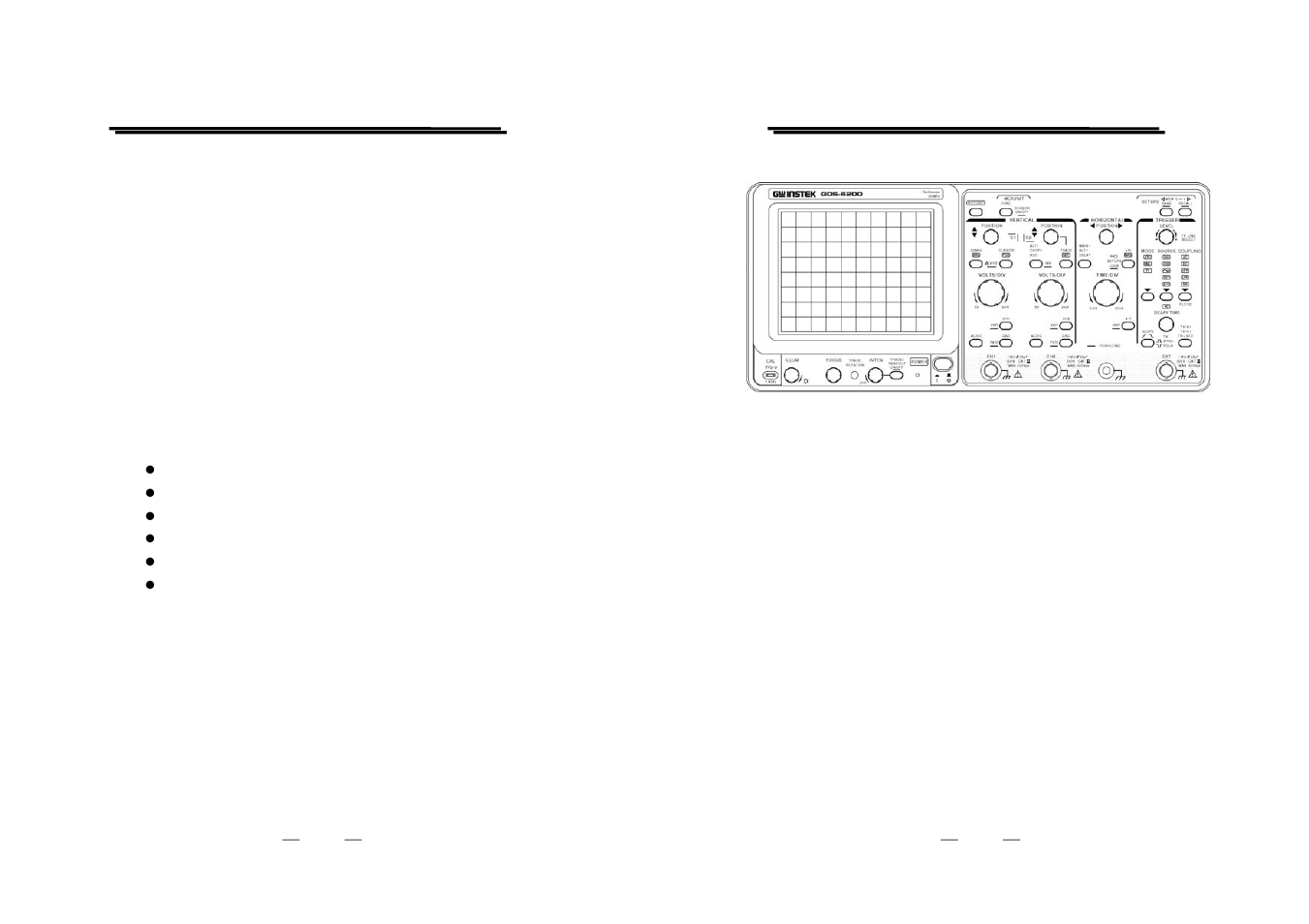 Panel introduction | GW Instek GOS-6200 User Manual | Page 8 / 32
