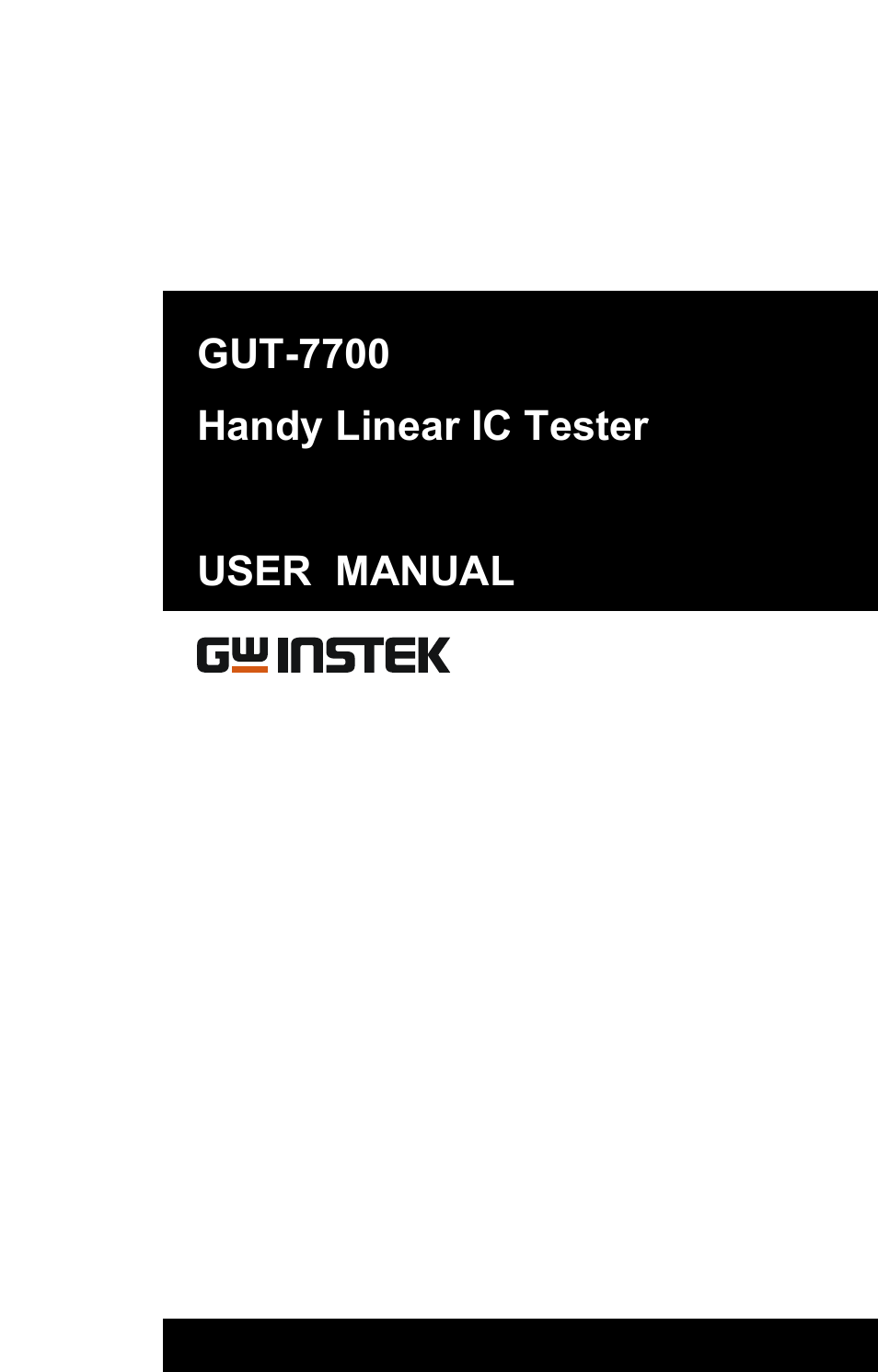 GW Instek GUT-7700 User Manual | 9 pages