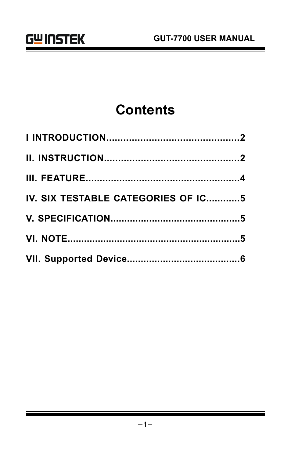 GW Instek GUT-7700 User Manual | Page 2 / 9