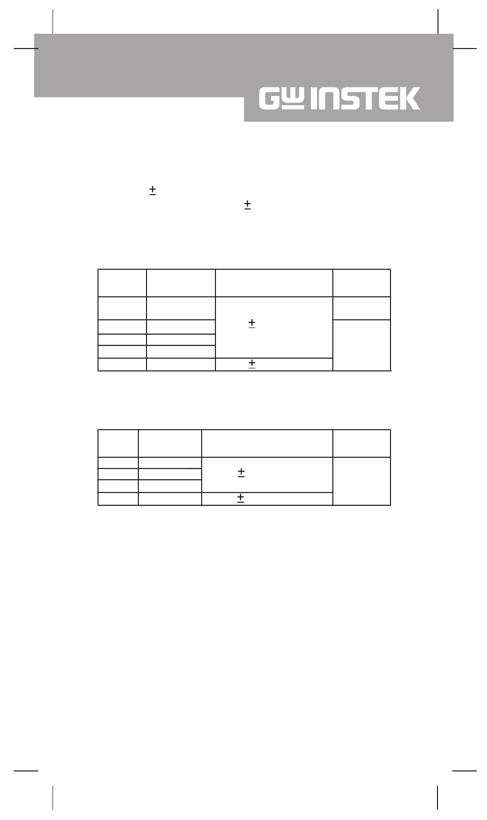 Accuracy specifications(1) | GW Instek GDM-356 User Manual | Page 27 / 33