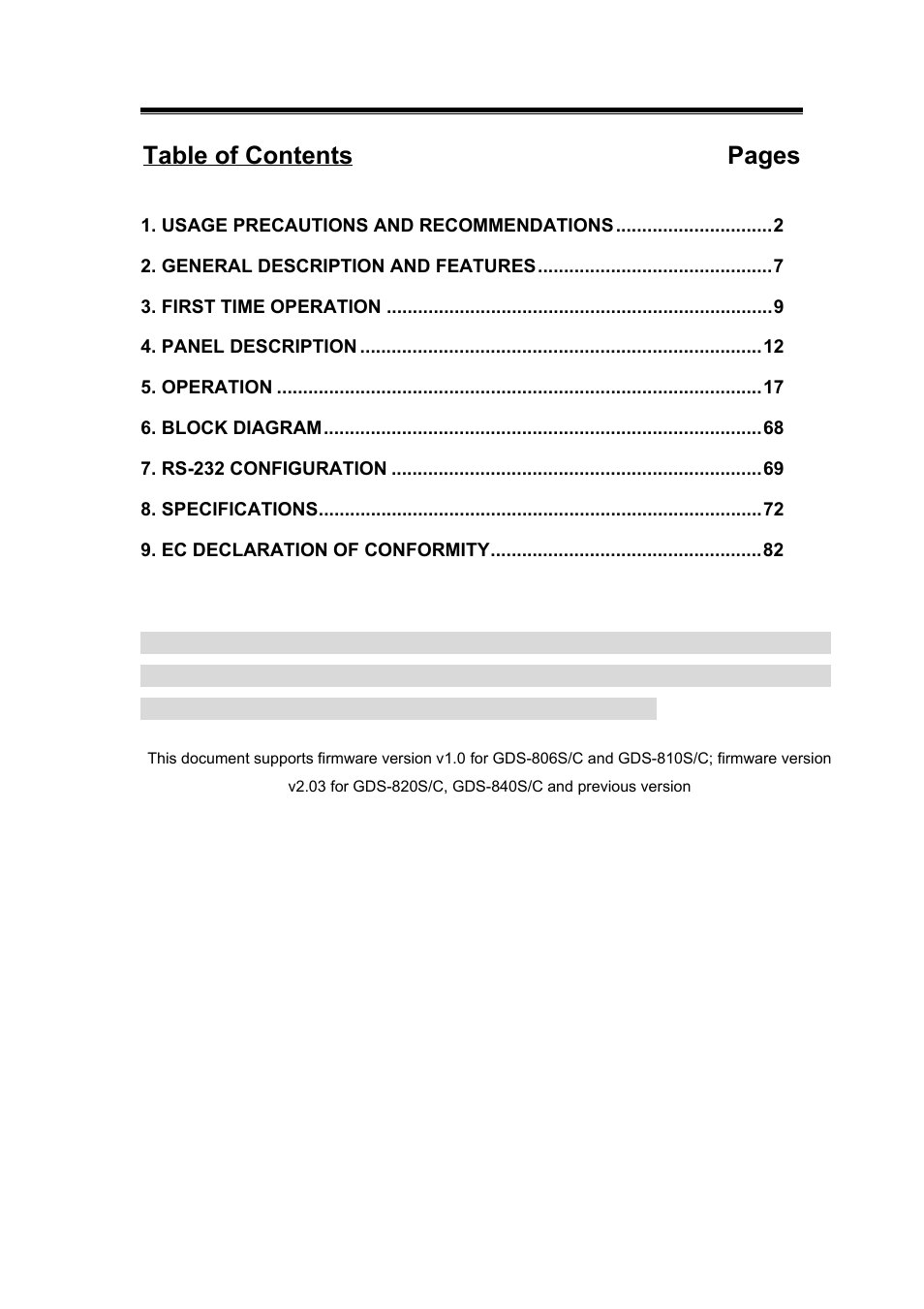 GW Instek GDS-800 Series User Manual User Manual | 83 pages