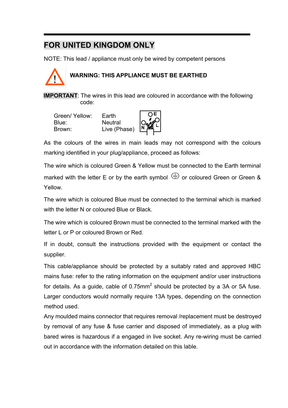For united kingdom only | GW Instek GDS-800 Series User Manual User Manual | Page 3 / 83