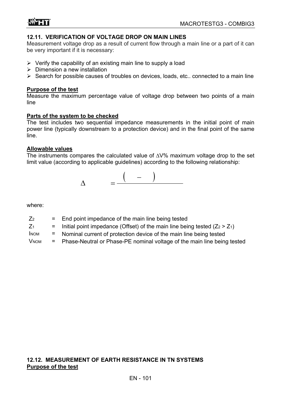 HT instruments MACROTEST G3 User Manual | Page 102 / 108