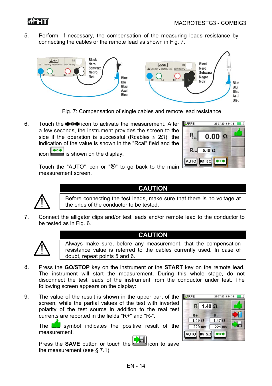 Caution | HT instruments MACROTEST G3 User Manual | Page 15 / 108