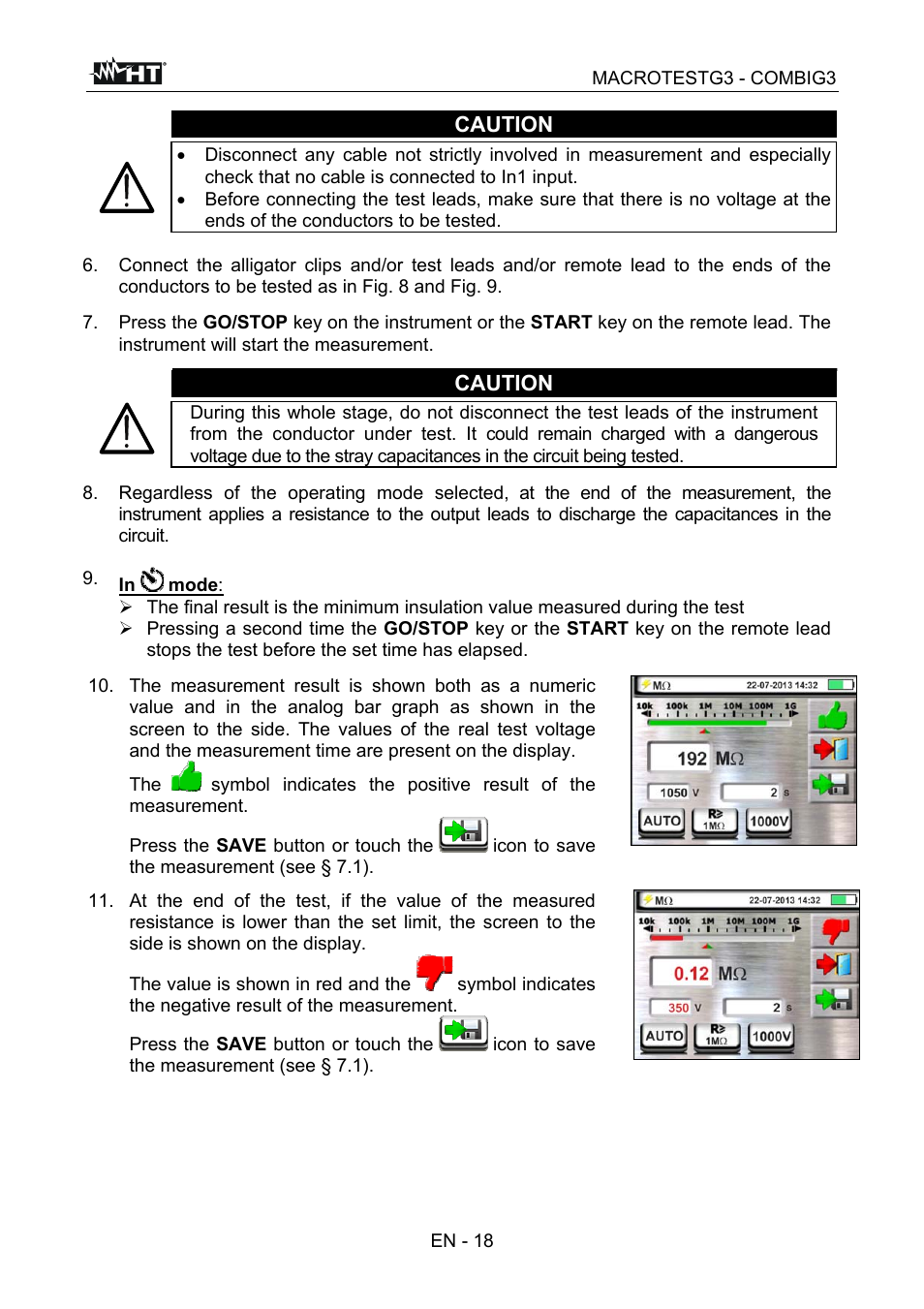 Caution | HT instruments MACROTEST G3 User Manual | Page 19 / 108
