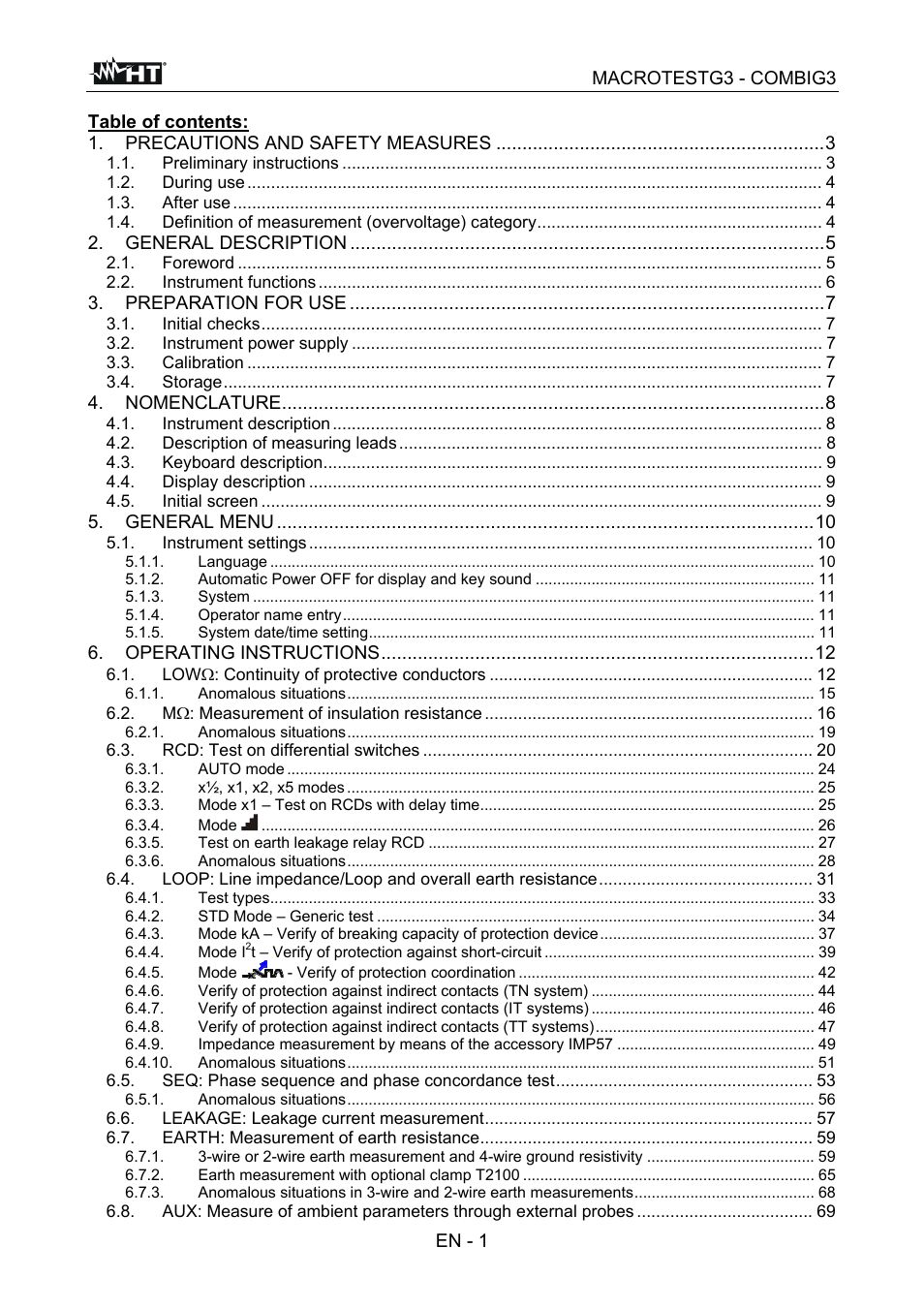 HT instruments MACROTEST G3 User Manual | Page 2 / 108