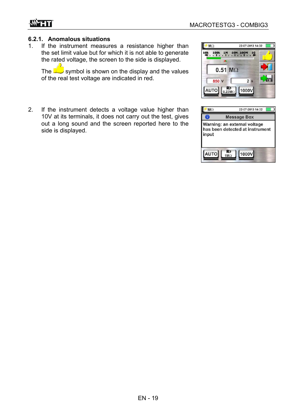 HT instruments MACROTEST G3 User Manual | Page 20 / 108