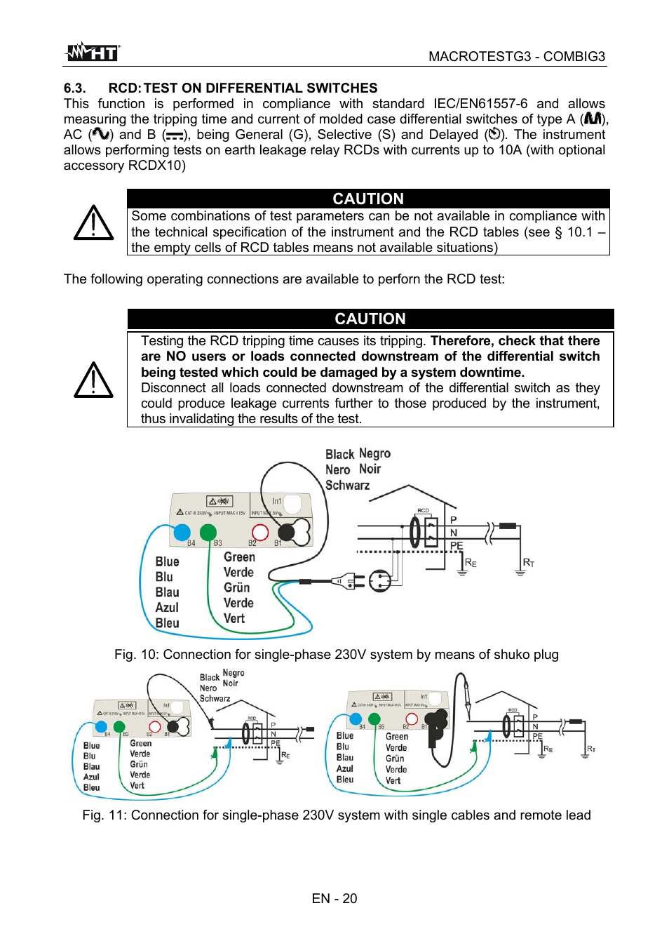 Caution | HT instruments MACROTEST G3 User Manual | Page 21 / 108