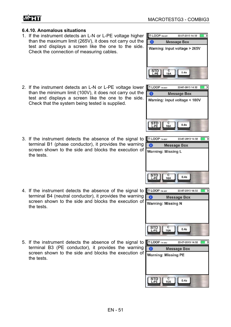 HT instruments MACROTEST G3 User Manual | Page 52 / 108