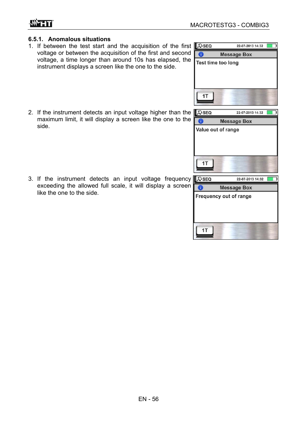 HT instruments MACROTEST G3 User Manual | Page 57 / 108
