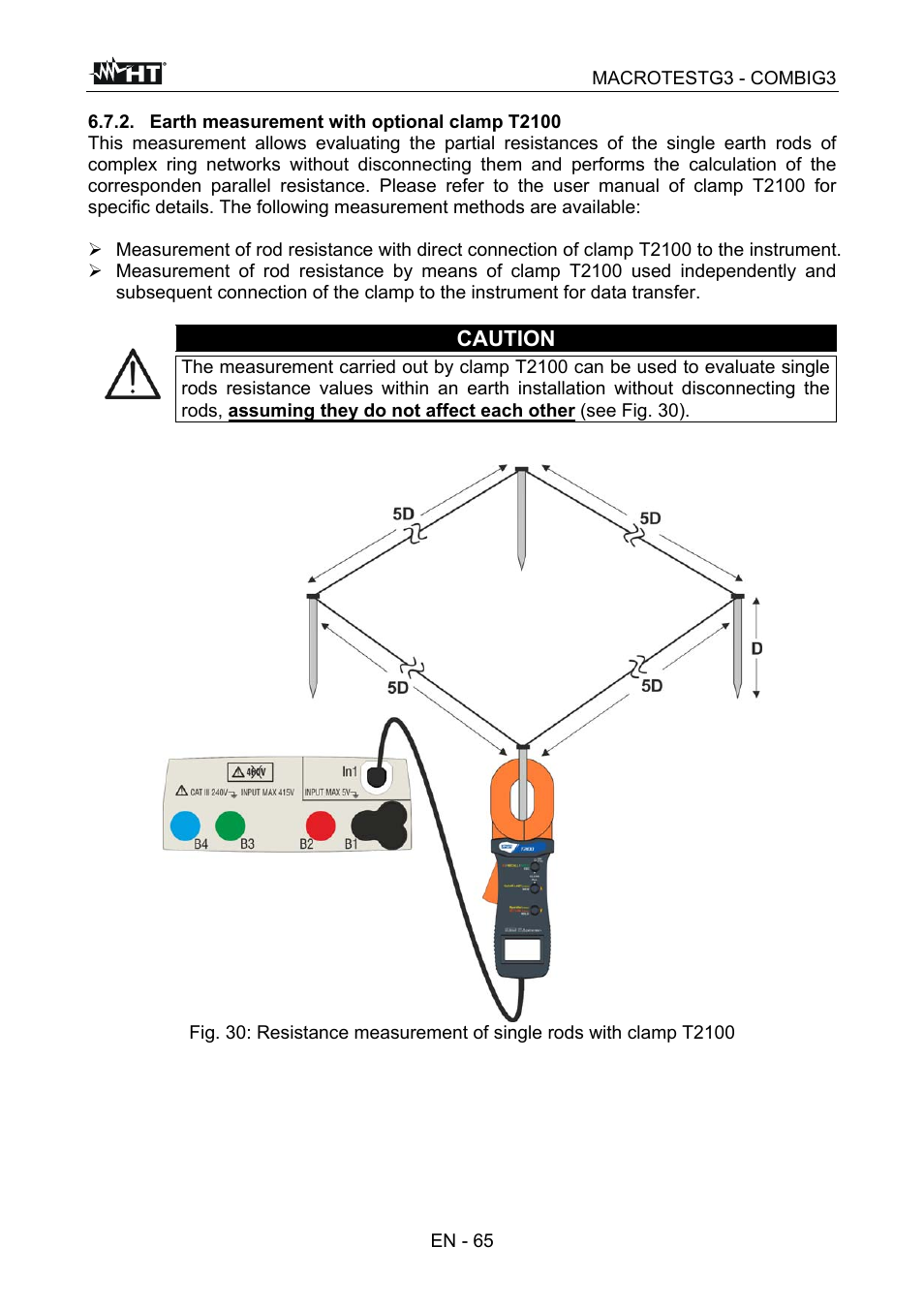 Caution | HT instruments MACROTEST G3 User Manual | Page 66 / 108