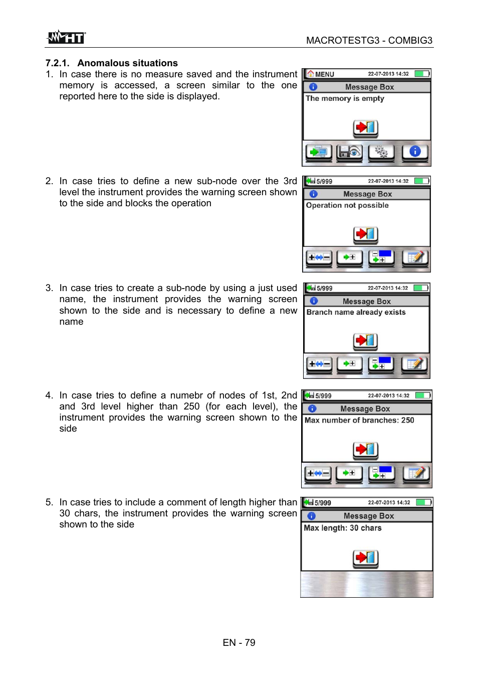 HT instruments MACROTEST G3 User Manual | Page 80 / 108