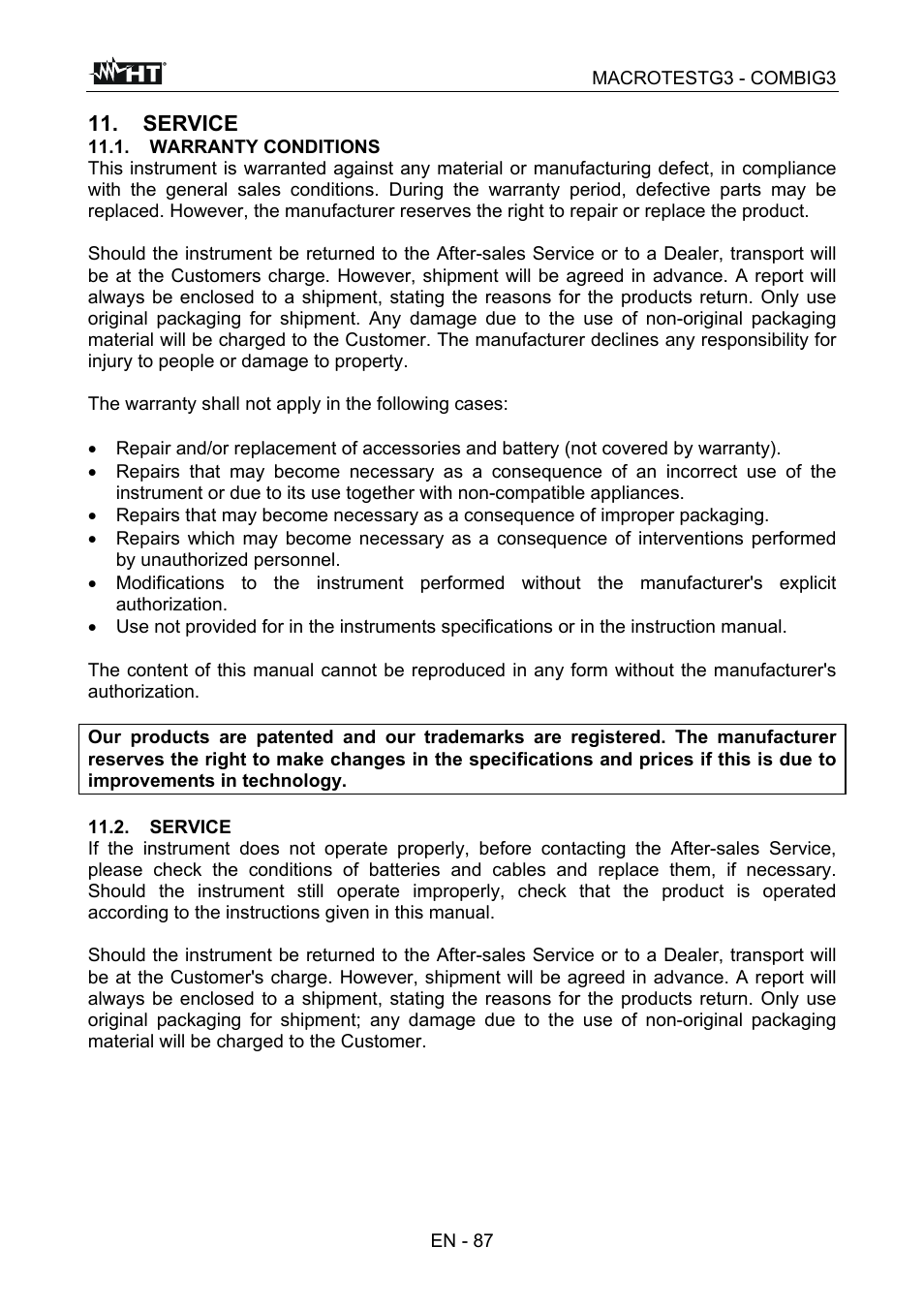 HT instruments MACROTEST G3 User Manual | Page 88 / 108