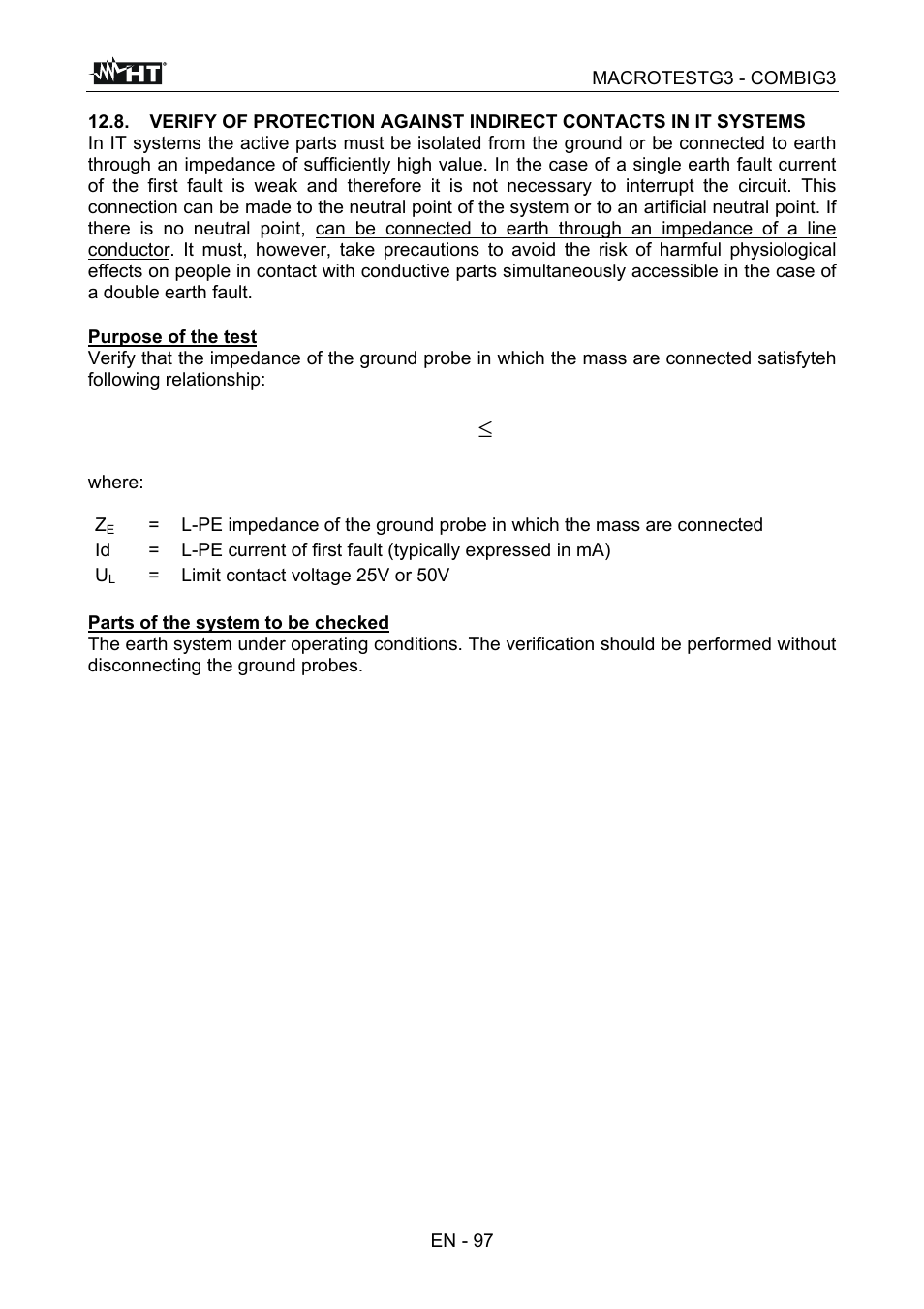 Ui z | HT instruments MACROTEST G3 User Manual | Page 98 / 108