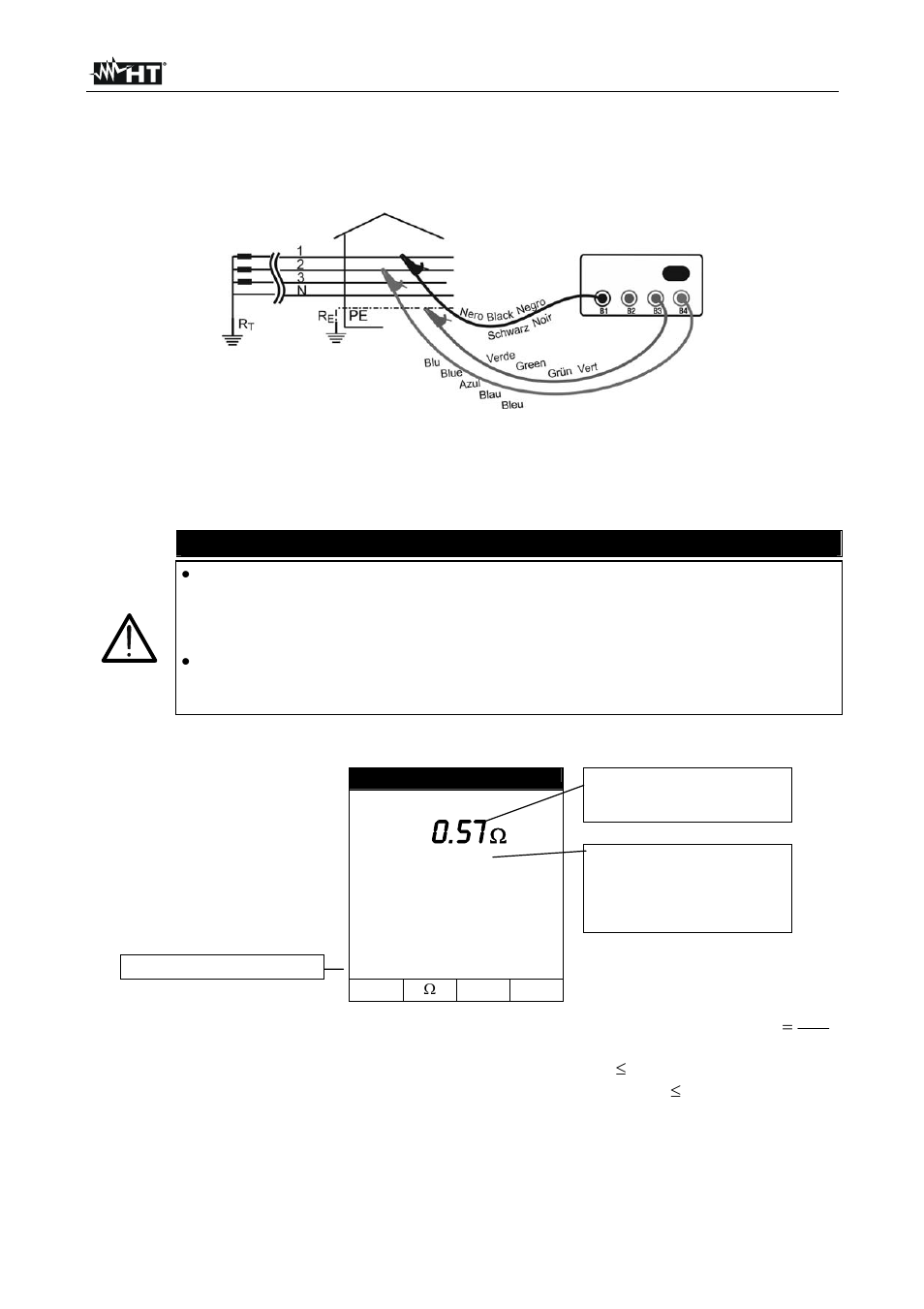 Caution | HT instruments EQUITEST5071 User Manual | Page 26 / 44