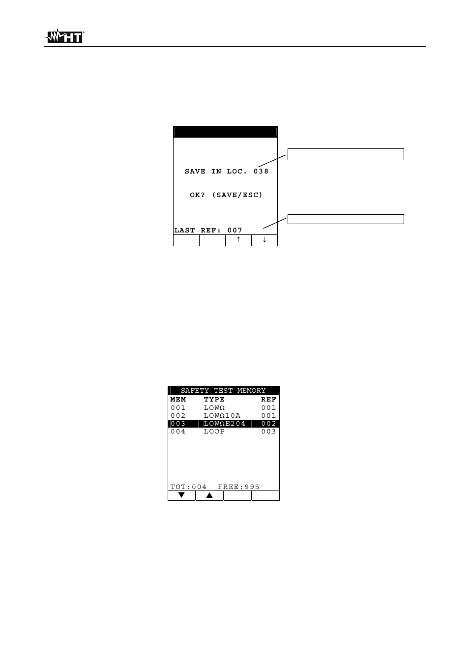 Equitest 5071, En - 34, Storage of measurement results | HT instruments EQUITEST5071 User Manual | Page 36 / 44