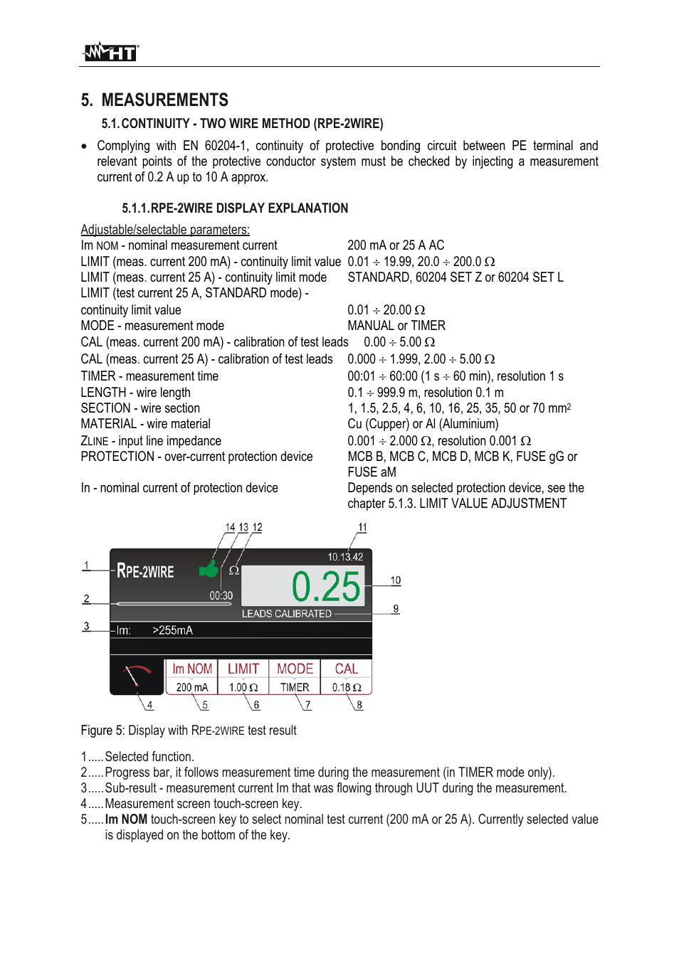 Measurements | HT instruments FULLTEST3 User Manual | Page 14 / 92