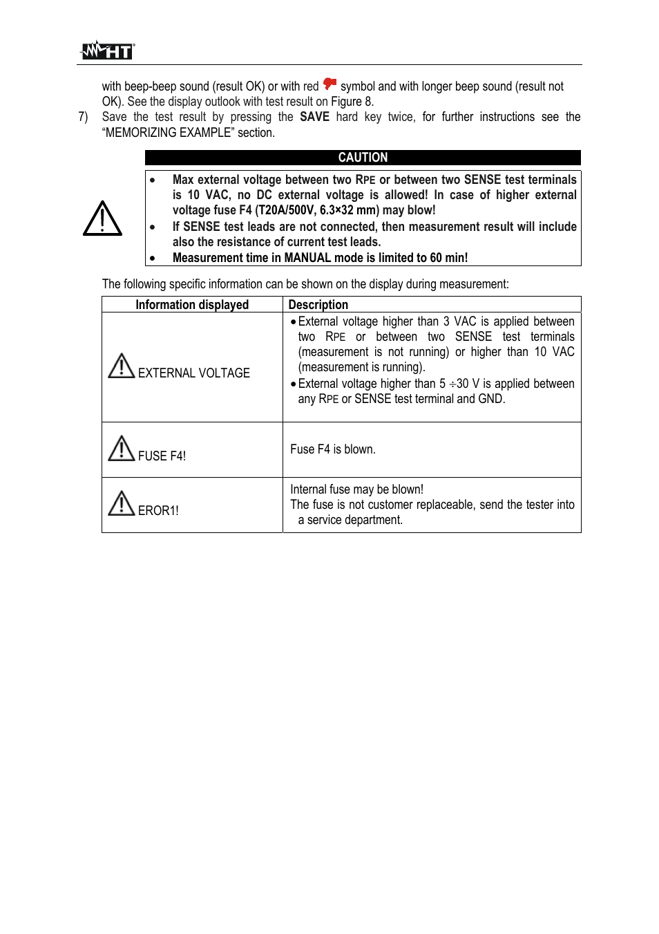 HT instruments FULLTEST3 User Manual | Page 22 / 92