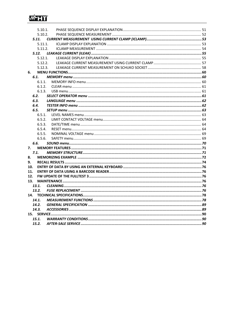 HT instruments FULLTEST3 User Manual | Page 3 / 92