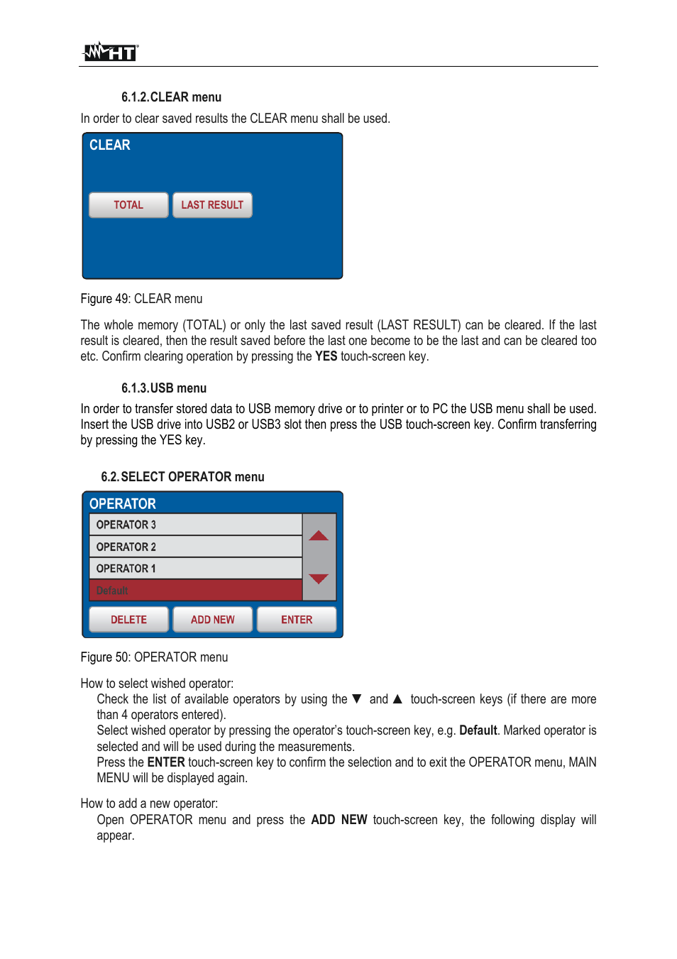 Clear | HT instruments FULLTEST3 User Manual | Page 62 / 92