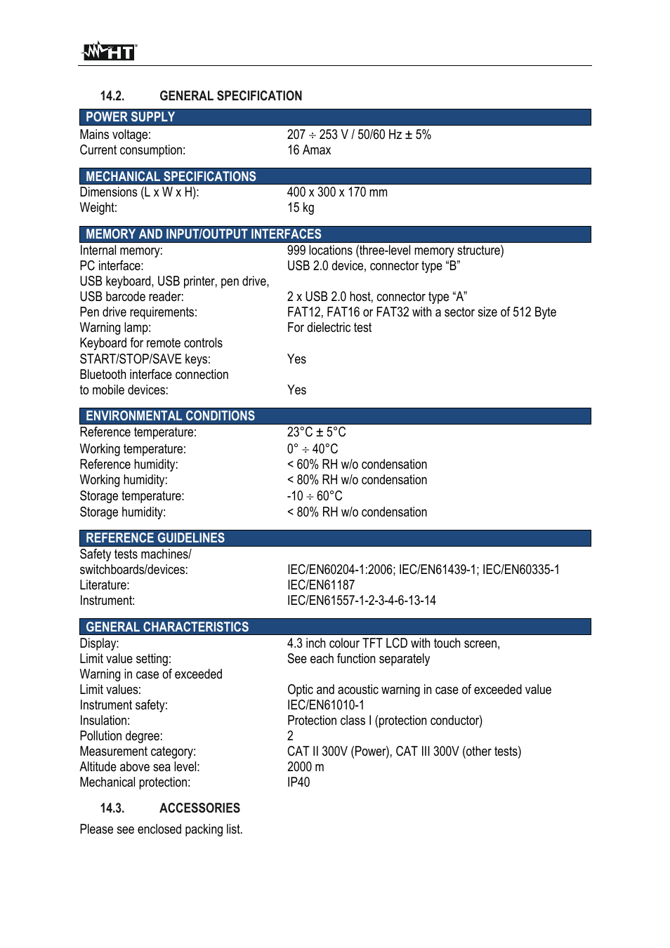 HT instruments FULLTEST3 User Manual | Page 90 / 92