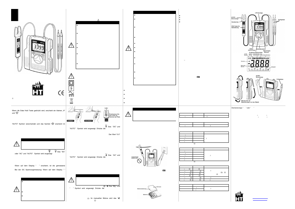Ht12, D eu, Bedienungsanleitung | HT instruments HT12 User Manual | Page 4 / 4