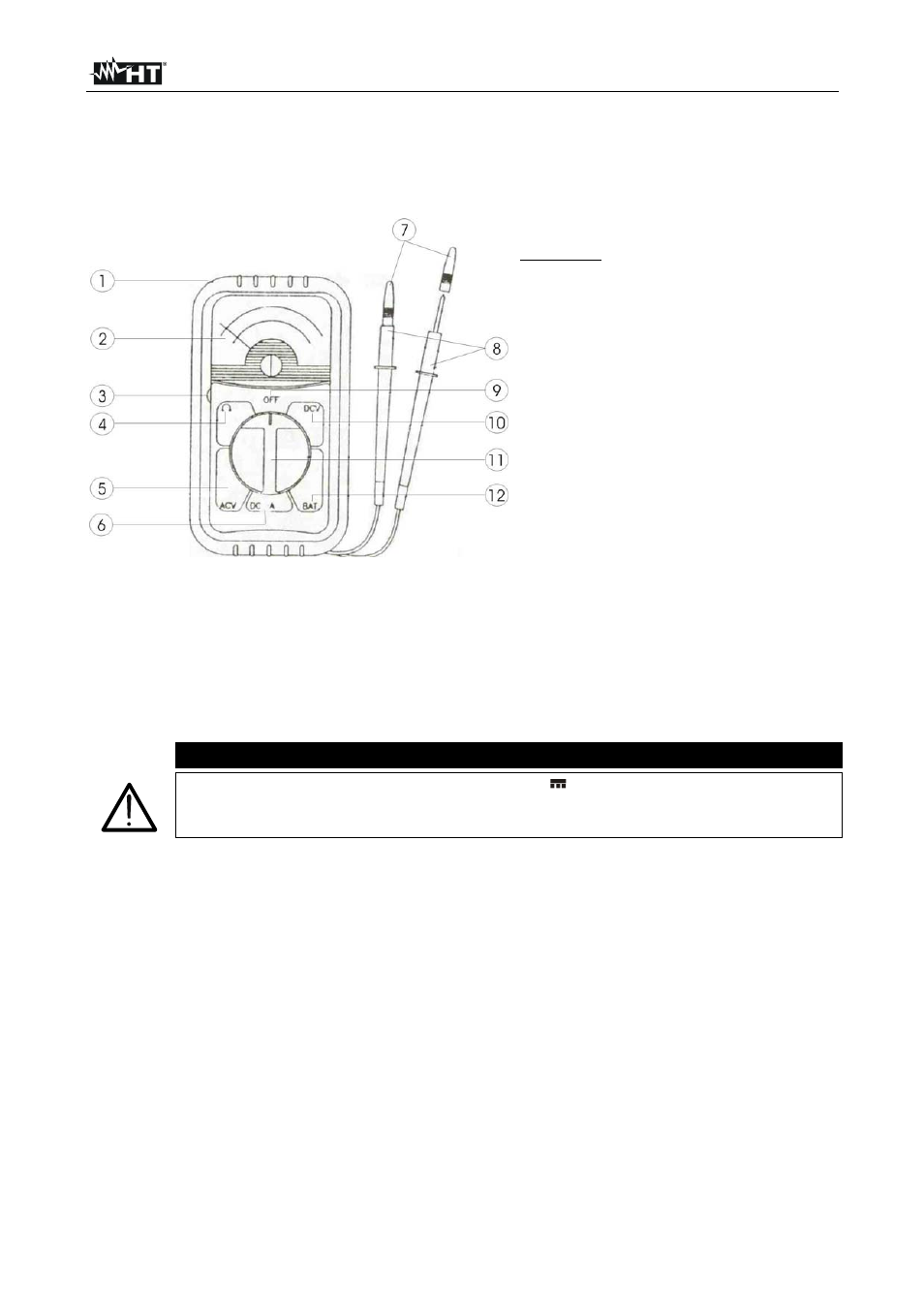 Operating instructions, Warning | HT instruments HT14N User Manual | Page 6 / 12