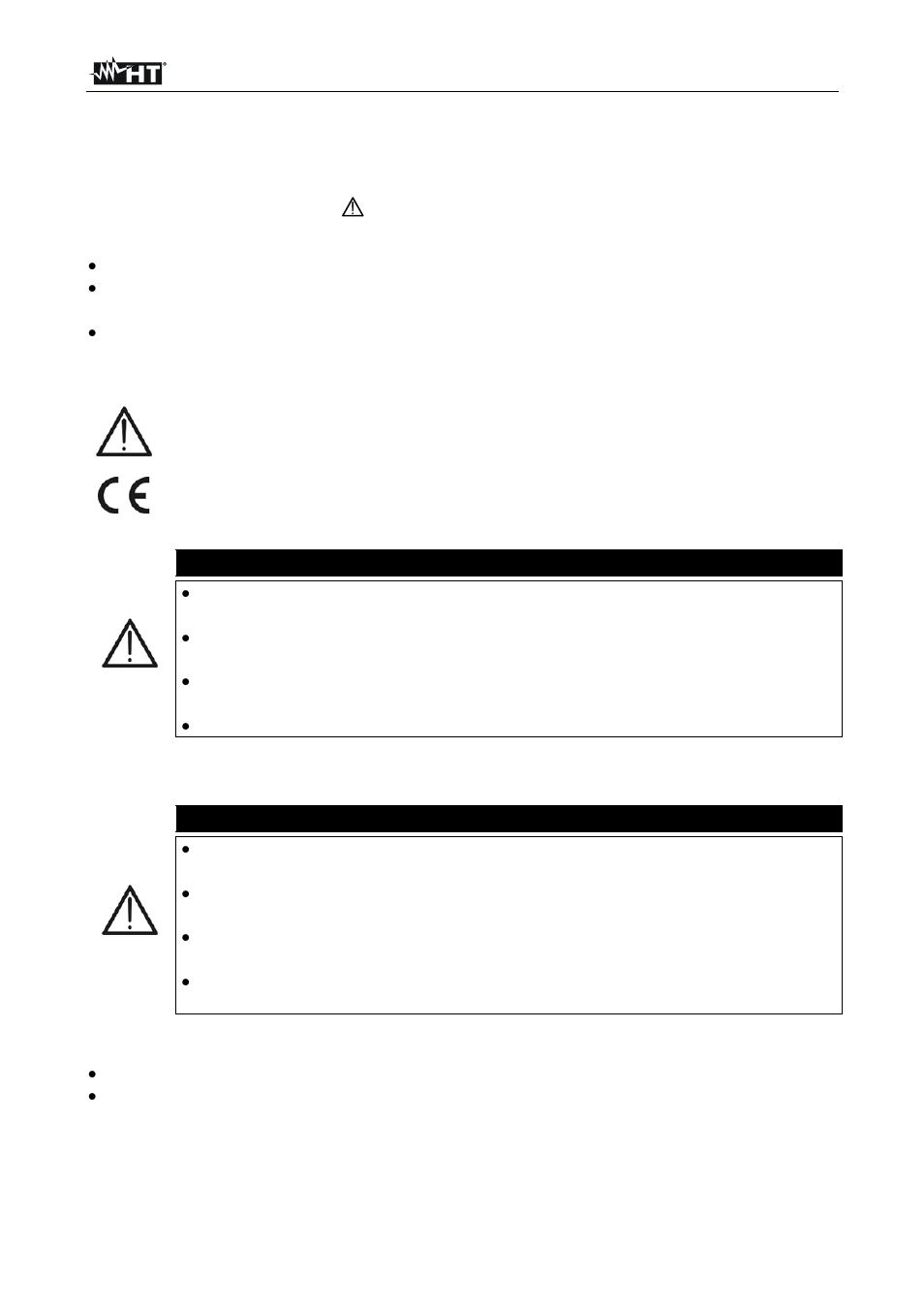 Precautions and safety measures, Caution | HT instruments HT157 User Manual | Page 5 / 68