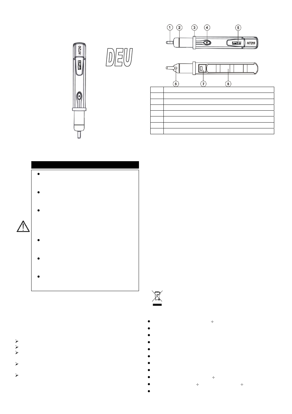 Bedienungsanleitung | HT instruments HT20 User Manual | Page 3 / 5