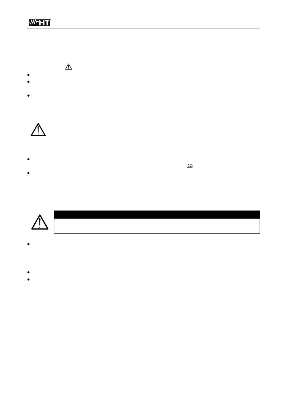 Safety precautions and procedures, Caution | HT instruments HT204 User Manual | Page 3 / 8