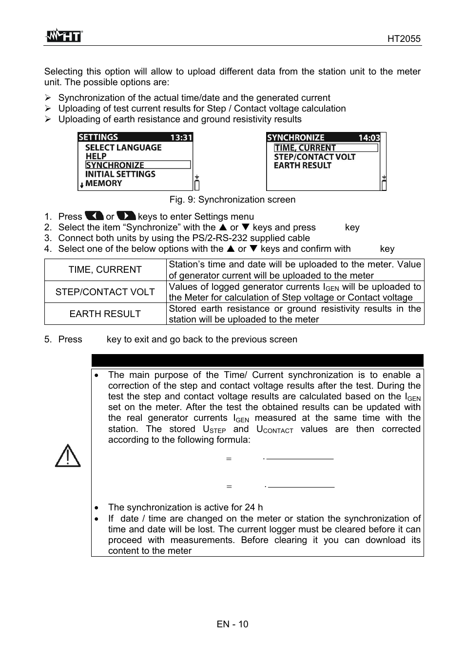 Caution | HT instruments HT7051 User Manual | Page 11 / 35