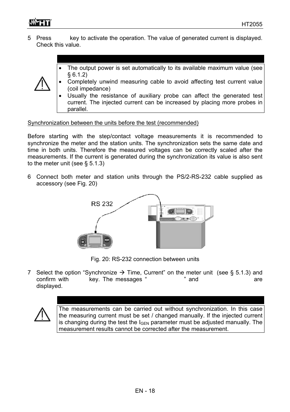 Caution | HT instruments HT7051 User Manual | Page 19 / 35