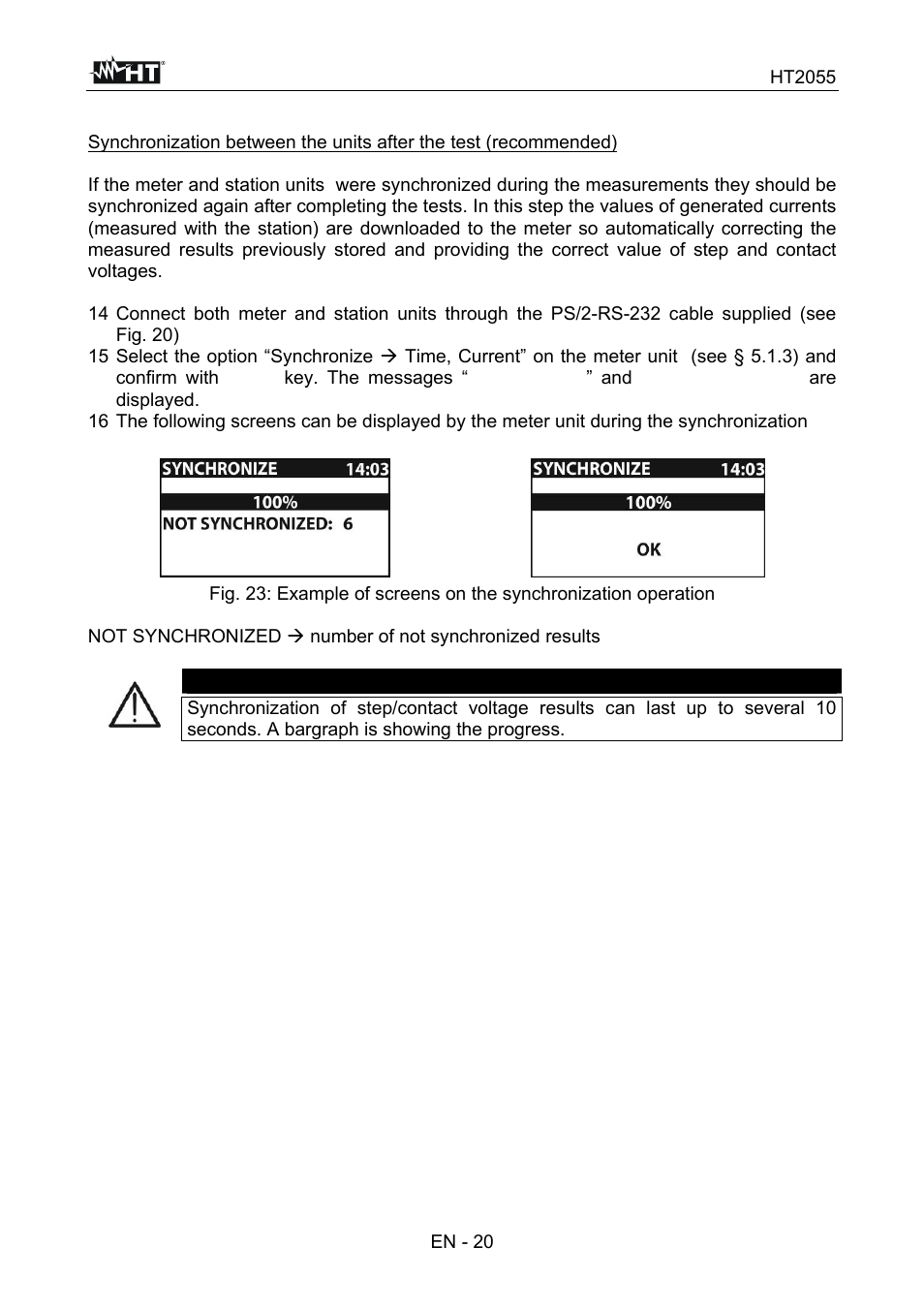 Caution | HT instruments HT7051 User Manual | Page 21 / 35