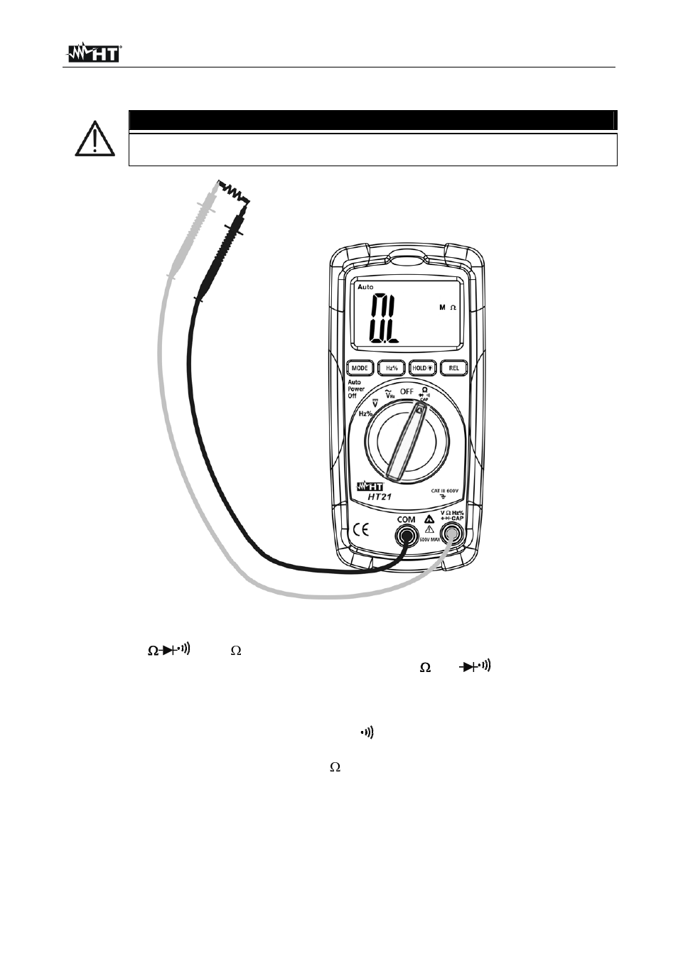Caution, O . l | HT instruments HT21 User Manual | Page 10 / 17