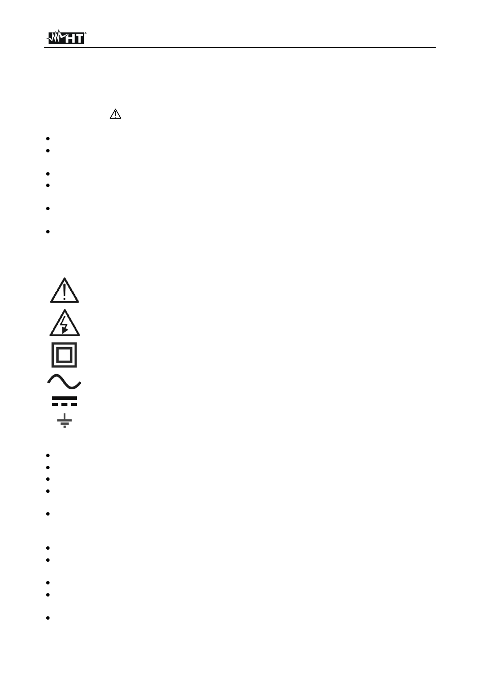 Safety precautions and procedures | HT instruments HT21 User Manual | Page 3 / 17